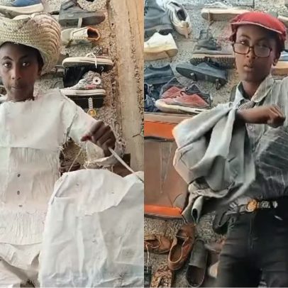 Menino transforma lixo em luxo e vira fenômeno da moda
