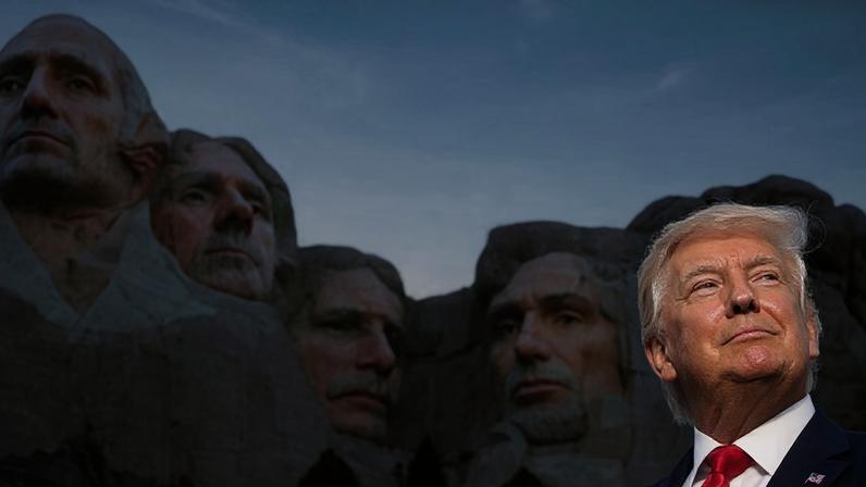 Donald Trump posta foto com seu rosto ao lado do Monte Rushmore. Foto: Reprodução/@realDonaldTrump via Truth Social