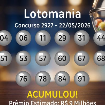 Lotomania: números sorteados no concurso 2927