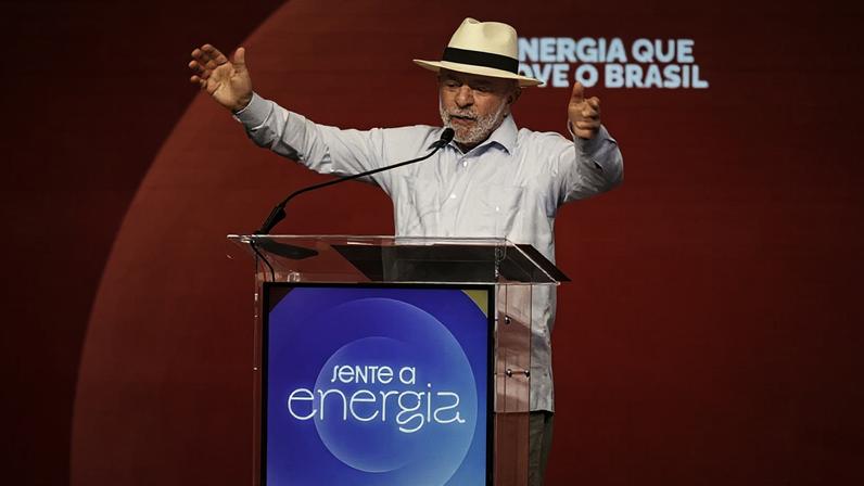 O presidente Luiz Inácio Lula da Silva durante o evento "Sente a Energia", em Brasília, nesta 6ª feira (8.mai.2026)