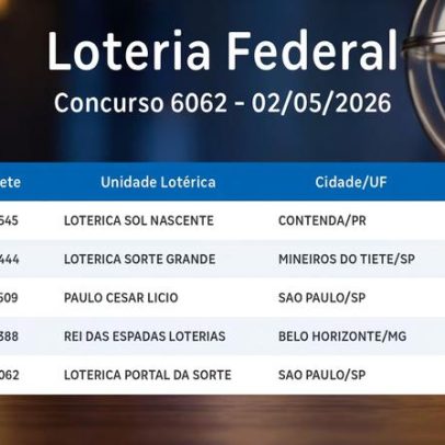 Federal: confira os números sorteados no concurso 6062