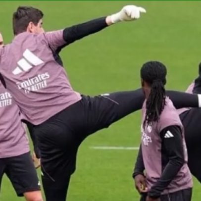 Courtois acerta voadora em Mbappé após semana polêmica no Real Madrid