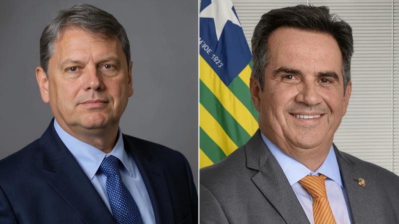 Tarcísio de Freitas e Ciro Nogueira | Reprodução/Agência senado