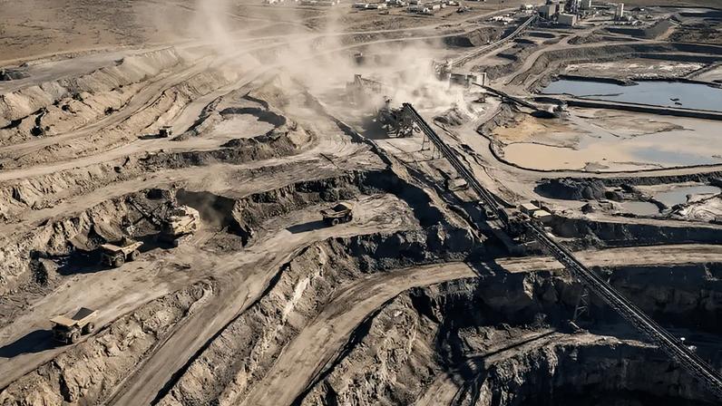 A combinação entre minerais estratégicos e capacidade tecnológica oferece uma oportunidade concreta para o Brasil; na imagem, criada por IA, local de mineração de terras-raras