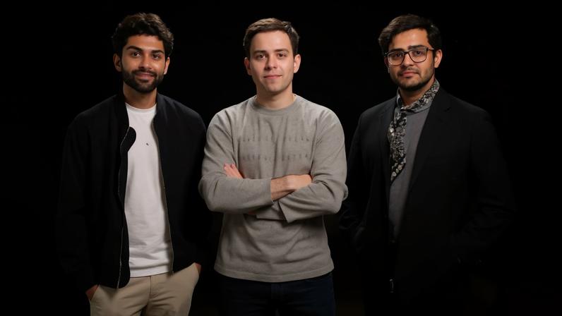 Trajectory founders, Ronak Malde (left), Michael Elabd(center), and Arjun Karanam (right).