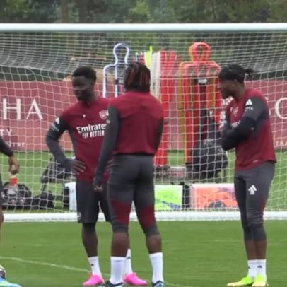 Gabriel, Saka e Eze treinam para volta da semi da UCL contra o Atlético
