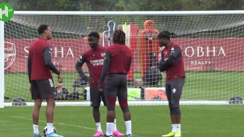 O Arsenal ganhou um reforço no treino, com Gabriel, Bukayo Saka, Eberechi Eze e Noni Madueke participando da última sessão antes da semifinal de volta da Champions League contra o Atlético de Madrid.