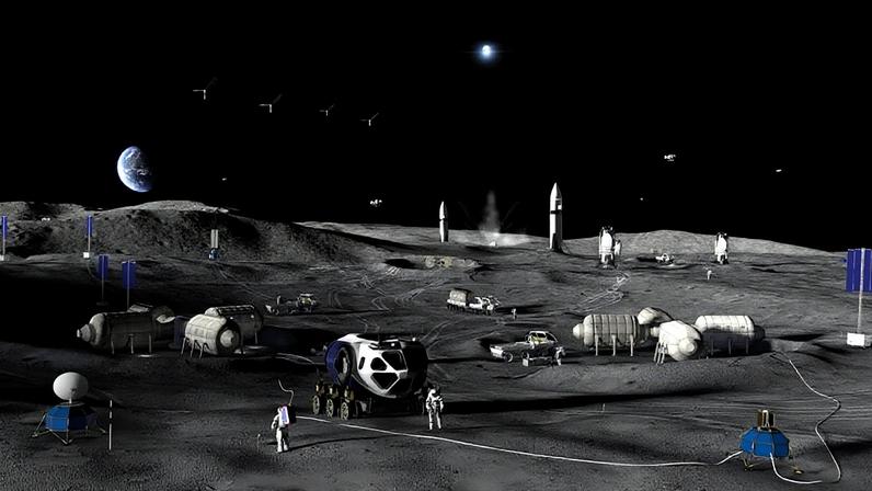 Imagem de projeto da base lunar da Nasa na fase 3
