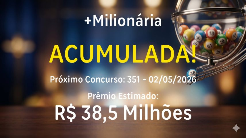 +Milionária: sorteia prêmio acumulado em R$ 38,5 milhões nesta sábado (2)