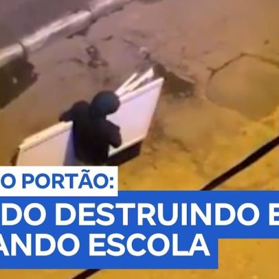 Homem é flagrado furtando portão de escola pública em Ubatuba