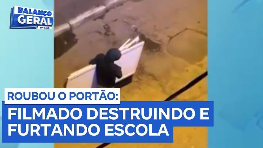 Homem é flagrado furtando portão de escola pública em Ubatuba