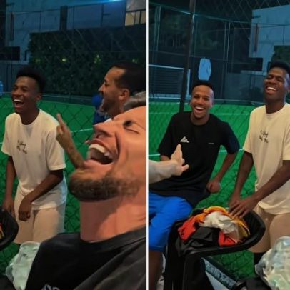 Vini Jr. celebra com amigos antes de integrar a seleção brasileira