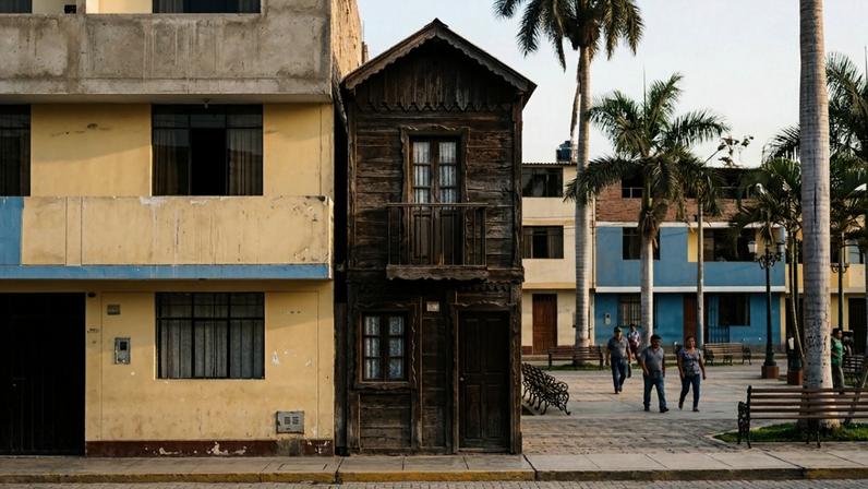 Apesar da largura mínima de 63 cm na fachada, a casa se alarga progressivamente até atingir 130 cm no ponto mais largo