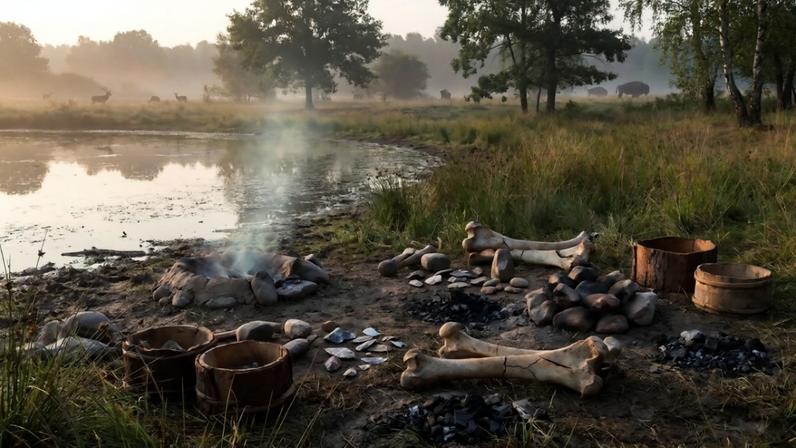 Fragmentos ósseos e sílex revelam área de trabalho neandertal