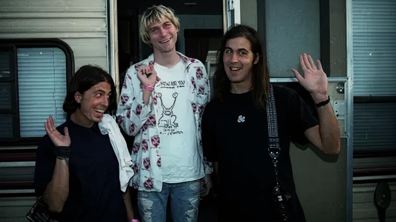 Nirvana nos ensaios do MTV Music Awards de 1992, em Los Angeles
