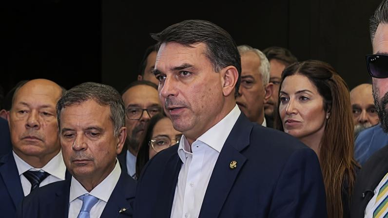 O senador Flávio Bolsonaro (PL), pré-candidato à Presidência da República
