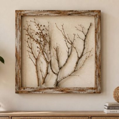 Decoração com galhos secos e molduras se torna tendência em casas