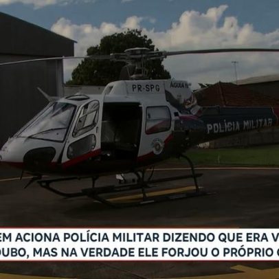 Polícia prende homem após assalto em quadra com apoio de helicóptero Águia