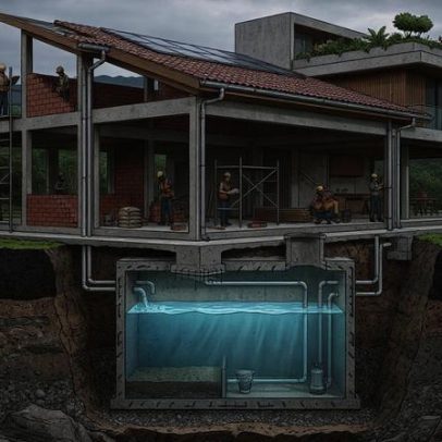 Brasil adota cisternas subterrâneas na fundação de casas, valorizando imóveis