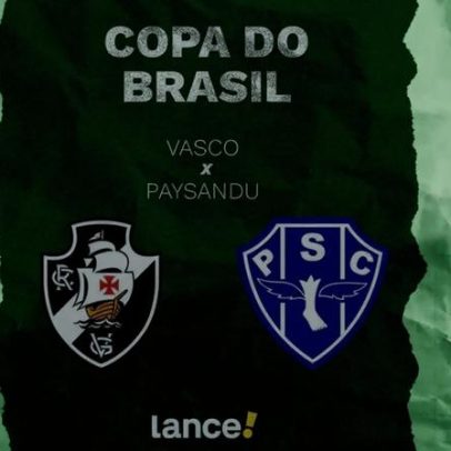 Vasco x Paysandu pela Copa do Brasil:horário, transmissão e prováveis escalações