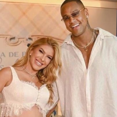 Lore e Léo Santana exibem decoração da maternidade