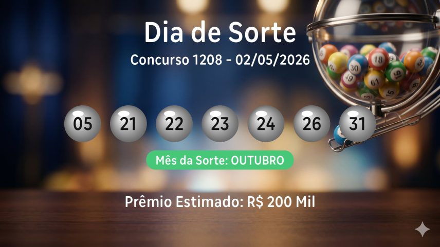 Dia de Sorte: veja os números sorteados no concurso 1208