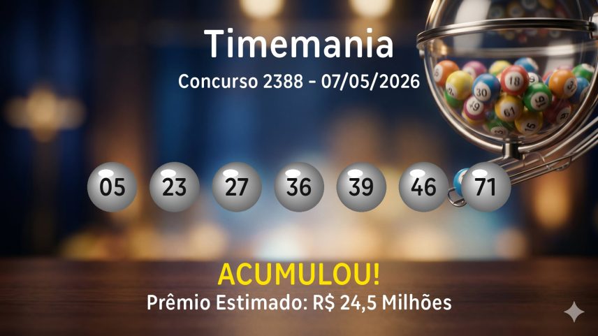 Timemania: veja os números sorteados no concurso 2388