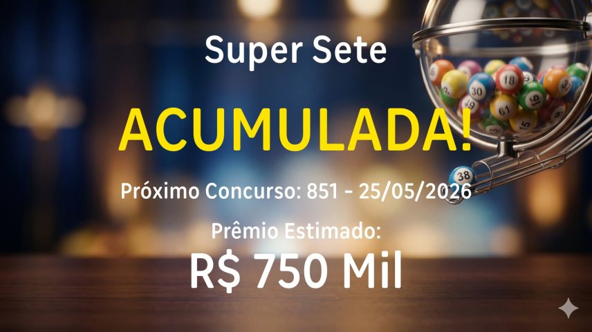 Super Sete sorteia prêmio acumulado de R$ 750 mil nesta segunda