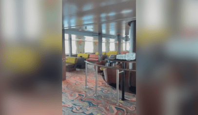 Ex-passageiro mostra interior de cruzeiro afetado por surto de hantavírus