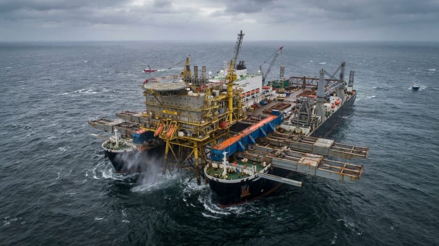 Ilustração técnica mostra a escala colossal do Pioneering Spirit