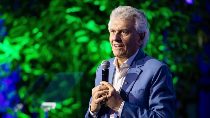 Ronaldo Caiado fala durante evento da Amcham em São Paulo
