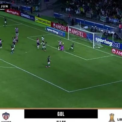 Flaco López dribla e serve Allan para o segundo do Palmeiras