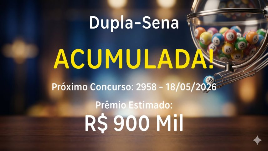 Dupla-Sena: sorteia prêmio acumulado em R$ 900 mil nesta segunda-feira (18)