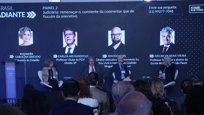 Evento ‘Brasil Adiante’, promovido pelo ‘Estadão’, discutiu reformas para recuperar a confiança da população no Judiciário; especialistas defenderam adoção de código de ética no STF, reforço da colegialidade nos tribunais e mudanças no sistema de controle da Justiça diante da crescente erosão de credibilidade