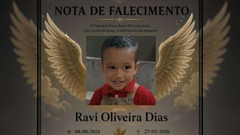 Bebê, de 1 ano e 9 meses, foi identificado como Ravi de Oliveira Dias