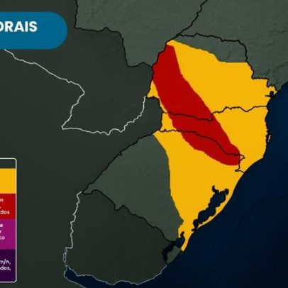 Ciclone extratropical e frente fria se formam na costa sul do Brasil
