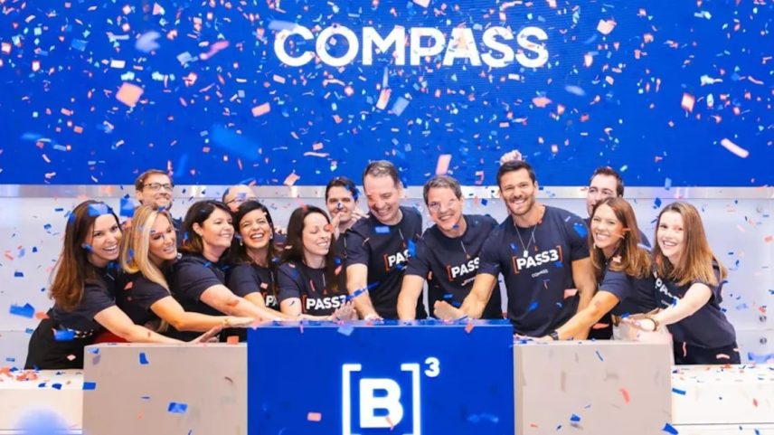 Cerimônia teve vários executivos da Compass, da B3 e advogados Foto: Cauê Diniz/B3