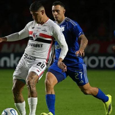 Luciano marca o primeiro gol em São Paulo x Millonarios