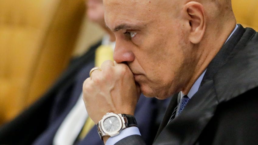 Ministros Alexandre de Moraes, Roberto Barroso, Dias Toffoli durante sessão no plenário do Supremo Tribunal Federal (STF) no inicio do julgamento de três ações sobre o Marco Civil da Internet (MCI), Lei 12.965/14. Estão na pauta os Recursos Extraordinários (RE) 1037396 e 1057258, além da Arguição de Descumprimento de Preceito Fundamental (ADPF) 403.