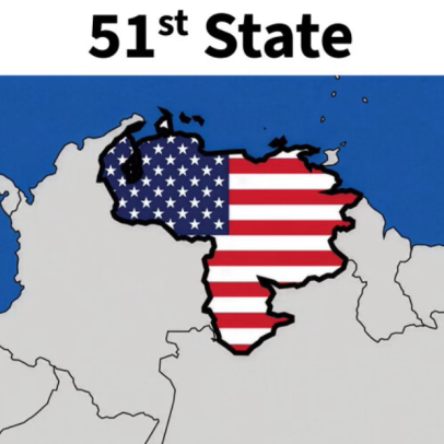 Trump publica ilustração com mapa mostrando Venezuela como 51º estado
