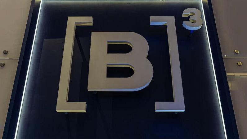 Placa com o logotipo da b3