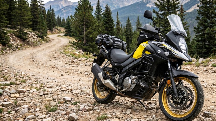 (Imagem ilustrativa)Motocicleta de aventura com motor V-Twin conhecida pela versatilidade em terrenos mistos