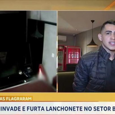 Câmeras registram invasão e furto em lanchonete