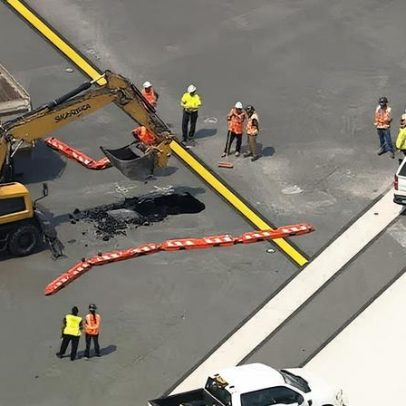 Buraco se abre na pista e fecha aeroporto em Nova Iorque