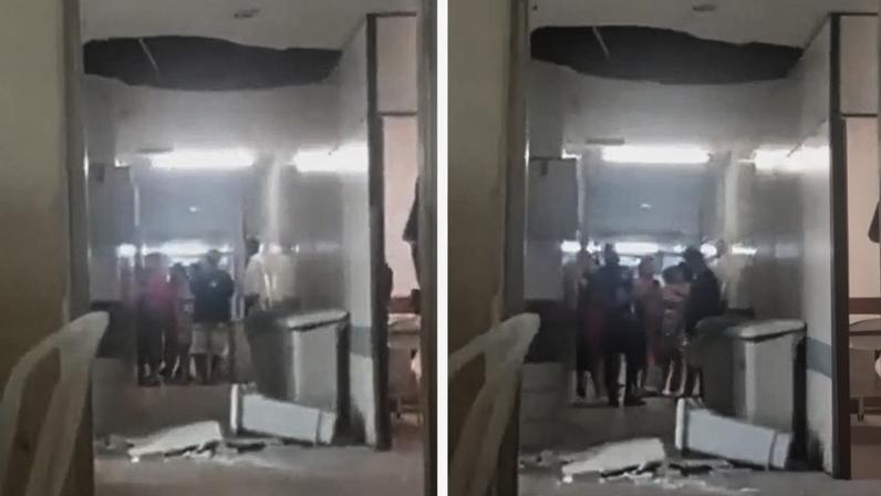 Teto do HR desaba no Recife por causa de chuvas