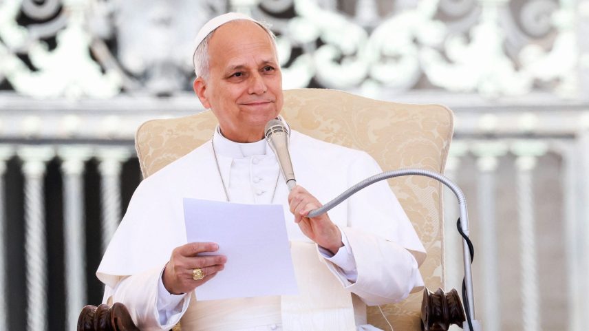 Pope Leo XIV holds the homily during his weekly General Audience at St. Peter's Square on May 20, 2026.