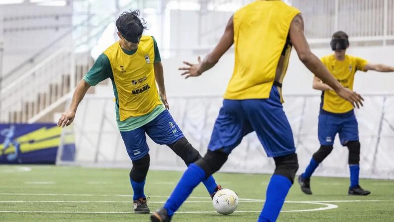 Treino de Futebol de Cegos no CT Paralímpico