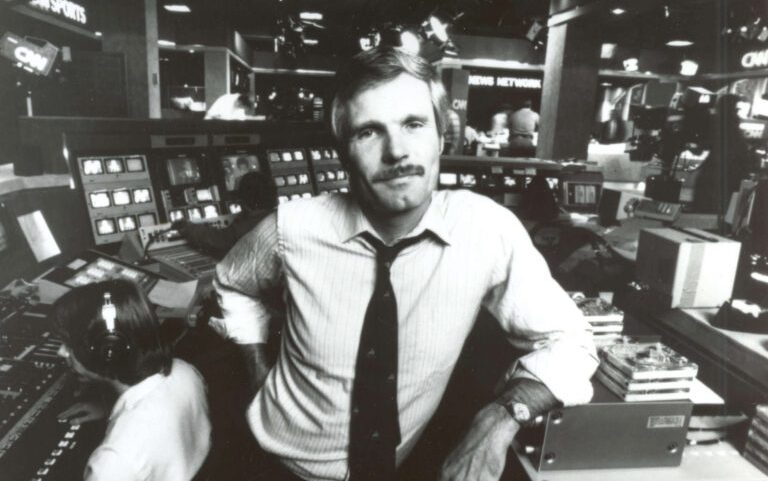 Ted Turner at CNN. Courtesy of the Ted Turner Foundation