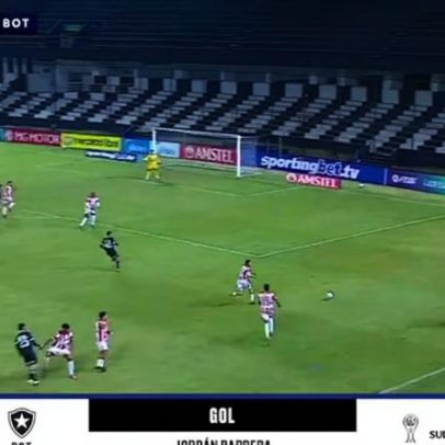 Jordán Barrera marca o segundo do Botafogo diante do Independiente Petrolero