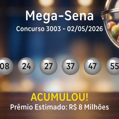 Mega-Sena: números sorteados no concurso 3003